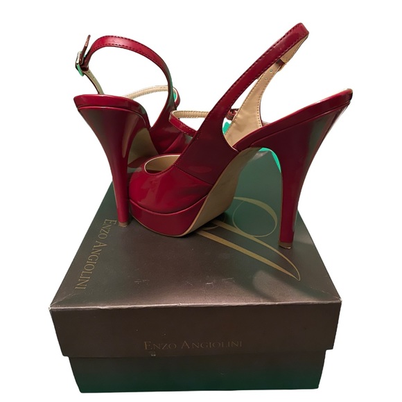 Enzo Angiolini Shaylin Red Patent 5” Stiletto Heel 9.5M - Picture 4 of 10